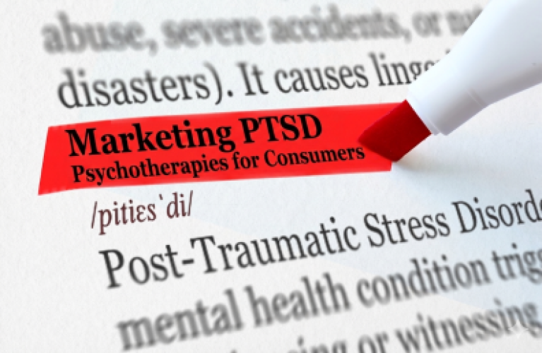 Image of red highlighted text Marketing PTSD