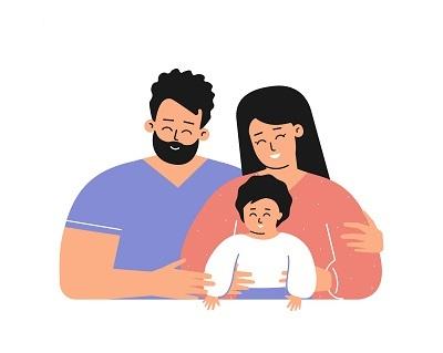 Blog promotional image of a Latinx family smiling together, representing mental health support, family counseling, and community wellness services