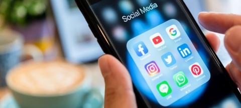 social media apps on mobile phone screen
